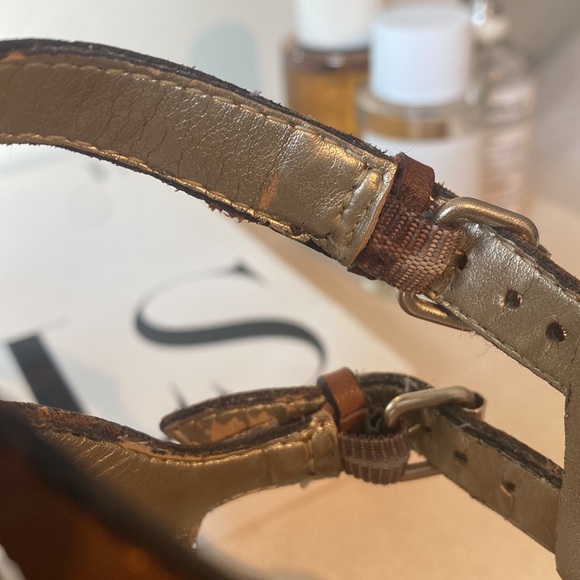 Nine West Gladiator Heech Double Ankle Strap Wedge Heels in Tan - Picture 9 of 16